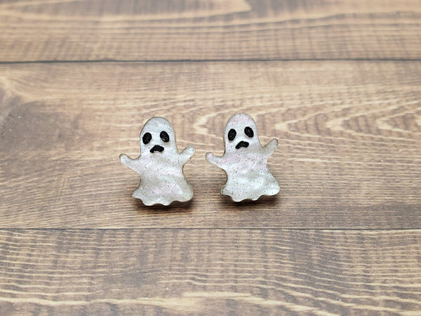 Halloween Ghost Stud Earrings Plastic Post for People With 